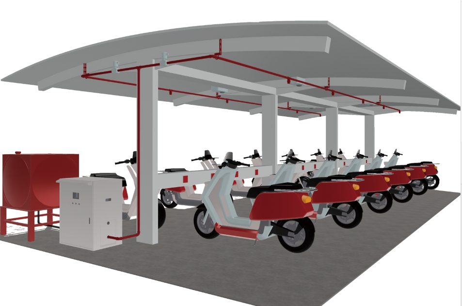 電動自行車集中充電區域自動滅火系統